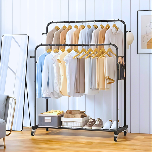 2u1 Metalni stalak za odječu i obuću