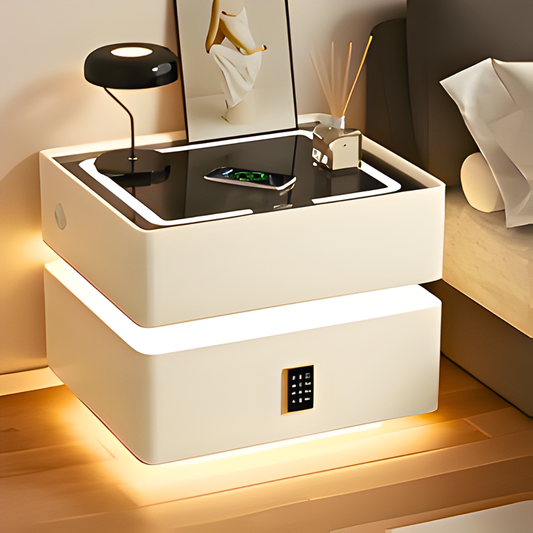 Pametni noćni ormarić - LED svjeto + šifra + punjenje + muzika